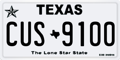 TX license plate CUS9100