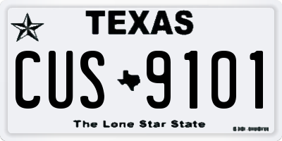 TX license plate CUS9101