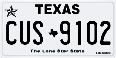 TX license plate CUS9102