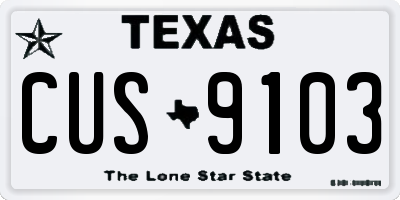 TX license plate CUS9103