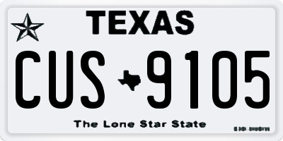 TX license plate CUS9105