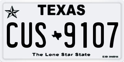 TX license plate CUS9107