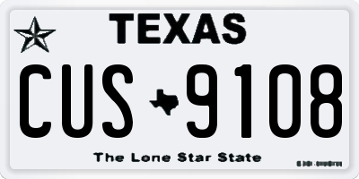 TX license plate CUS9108
