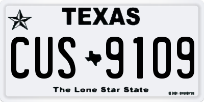 TX license plate CUS9109
