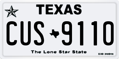 TX license plate CUS9110