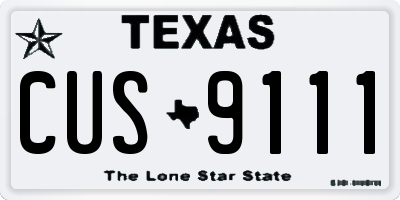 TX license plate CUS9111