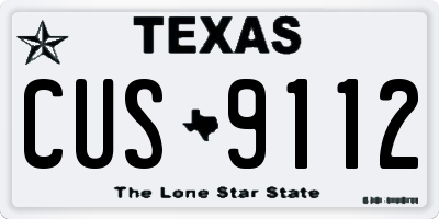 TX license plate CUS9112