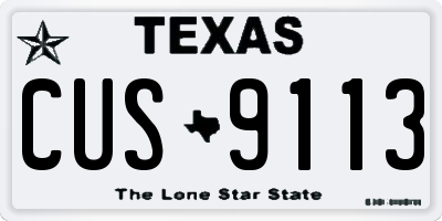 TX license plate CUS9113