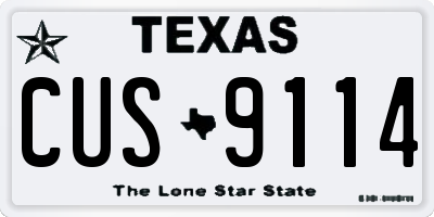 TX license plate CUS9114