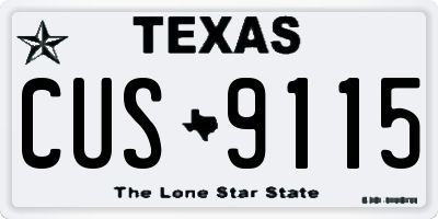 TX license plate CUS9115