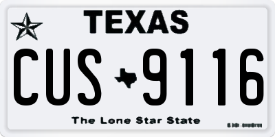 TX license plate CUS9116
