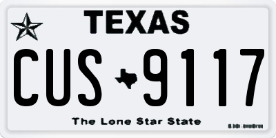 TX license plate CUS9117