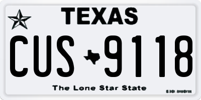 TX license plate CUS9118