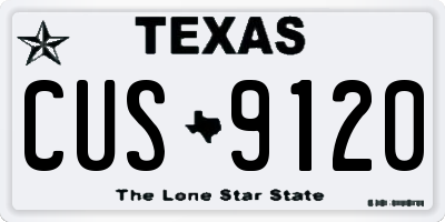 TX license plate CUS9120