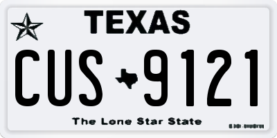 TX license plate CUS9121