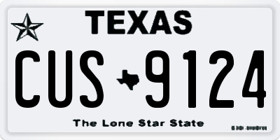 TX license plate CUS9124