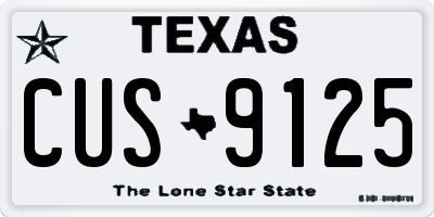 TX license plate CUS9125