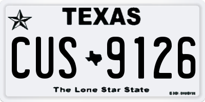 TX license plate CUS9126