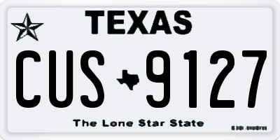 TX license plate CUS9127