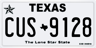 TX license plate CUS9128