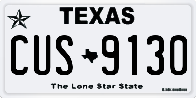 TX license plate CUS9130