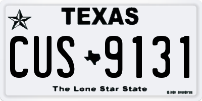 TX license plate CUS9131