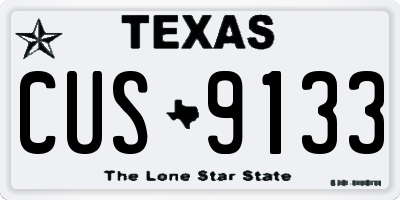 TX license plate CUS9133