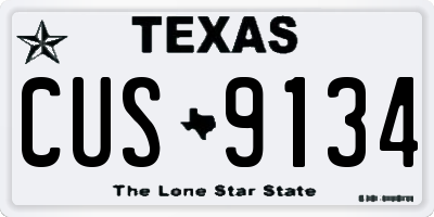 TX license plate CUS9134