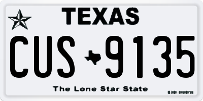 TX license plate CUS9135