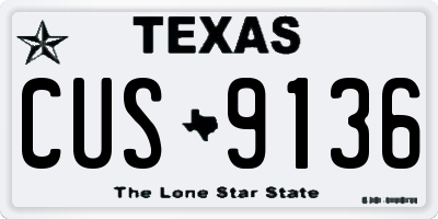 TX license plate CUS9136