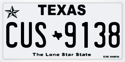 TX license plate CUS9138