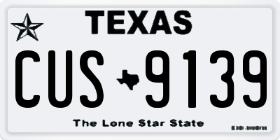 TX license plate CUS9139