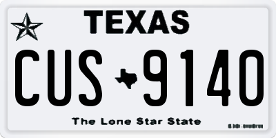 TX license plate CUS9140