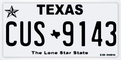 TX license plate CUS9143