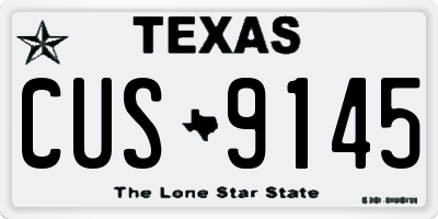 TX license plate CUS9145