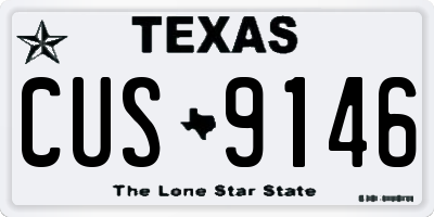 TX license plate CUS9146