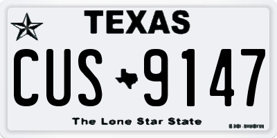 TX license plate CUS9147