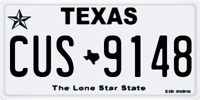 TX license plate CUS9148