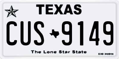 TX license plate CUS9149