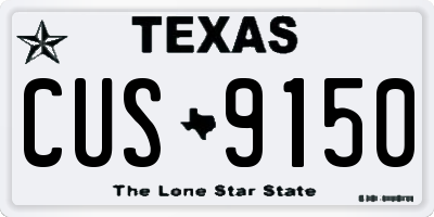 TX license plate CUS9150