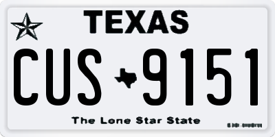 TX license plate CUS9151