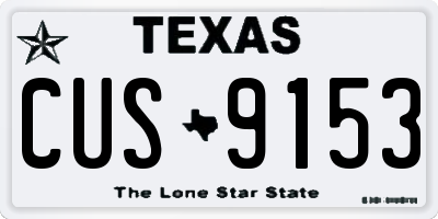 TX license plate CUS9153