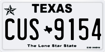 TX license plate CUS9154