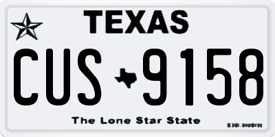 TX license plate CUS9158