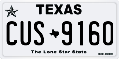 TX license plate CUS9160