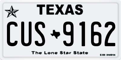 TX license plate CUS9162