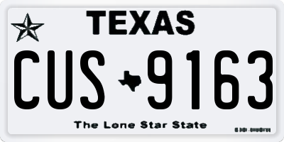TX license plate CUS9163