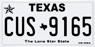 TX license plate CUS9165