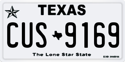 TX license plate CUS9169