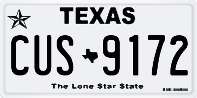 TX license plate CUS9172